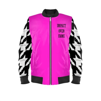 Empowering Pink Graffiti Women's Bomber Jacket XL / Black & Pink