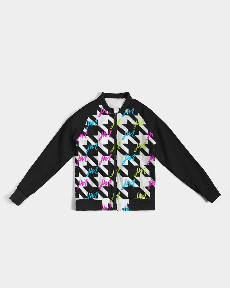 Muti-colored Houndstooth Bomber Jacket