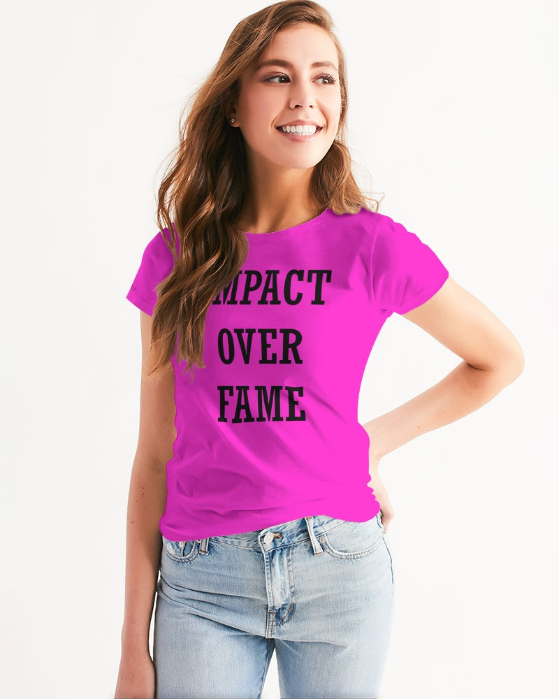 Impact Over Fame Pink & Black Tee