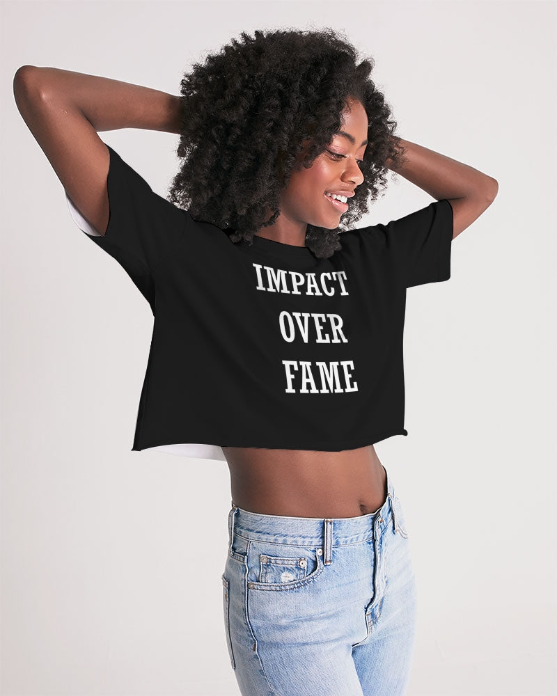 Impact Over Fame Black & White Lounge Cropped Tee
