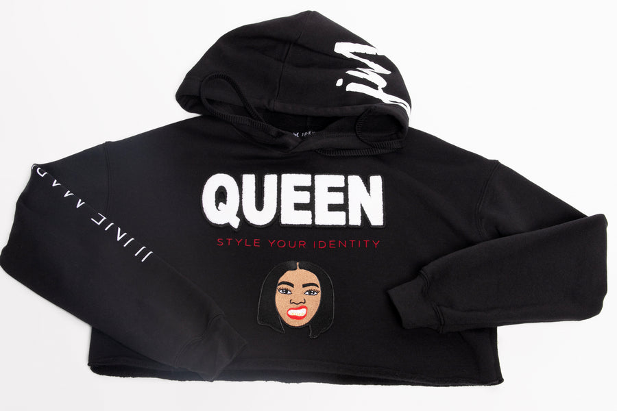 Black Queen Cropped Hoodie
