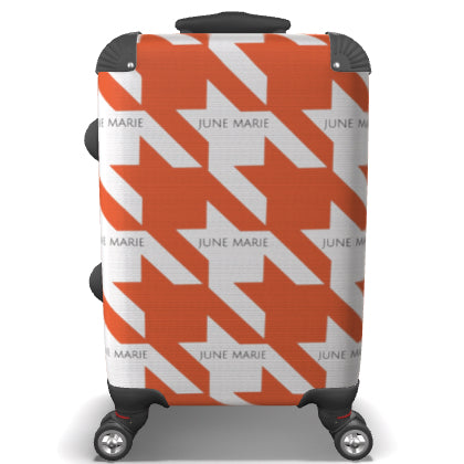 Orange Houndstooth Luggage