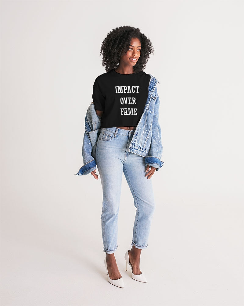 Impact Over Fame Black & White Lounge Cropped Tee